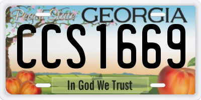 GA license plate CCS1669