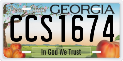 GA license plate CCS1674