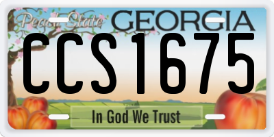 GA license plate CCS1675