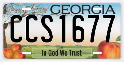 GA license plate CCS1677