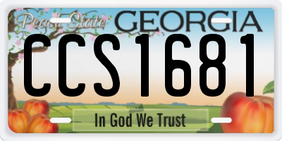 GA license plate CCS1681