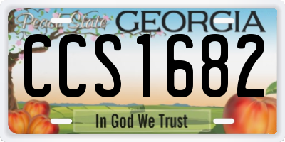 GA license plate CCS1682