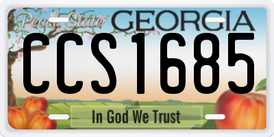 GA license plate CCS1685