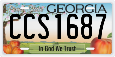 GA license plate CCS1687