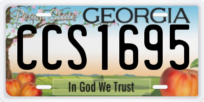 GA license plate CCS1695