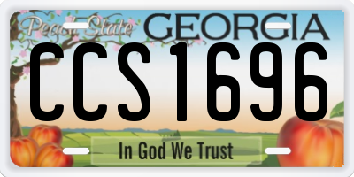 GA license plate CCS1696