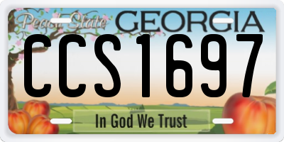 GA license plate CCS1697