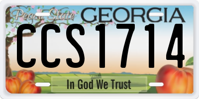 GA license plate CCS1714
