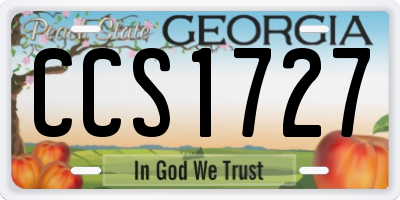 GA license plate CCS1727