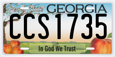 GA license plate CCS1735