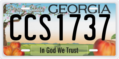 GA license plate CCS1737