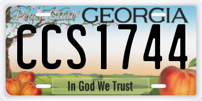 GA license plate CCS1744