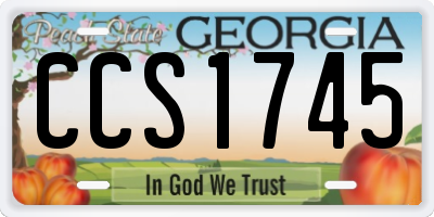 GA license plate CCS1745