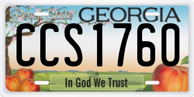 GA license plate CCS1760