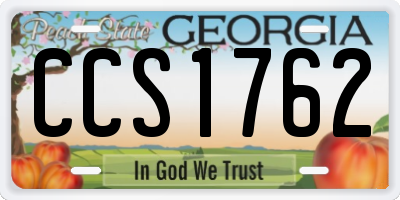 GA license plate CCS1762