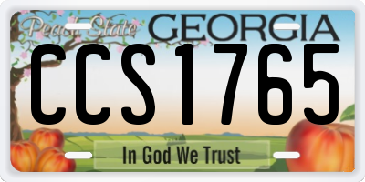 GA license plate CCS1765