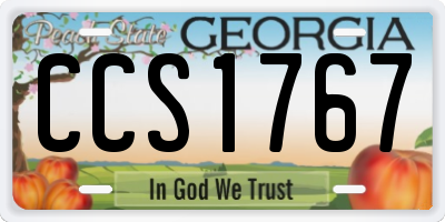 GA license plate CCS1767