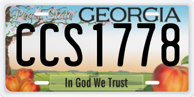 GA license plate CCS1778
