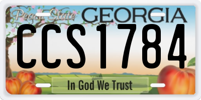 GA license plate CCS1784