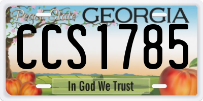 GA license plate CCS1785