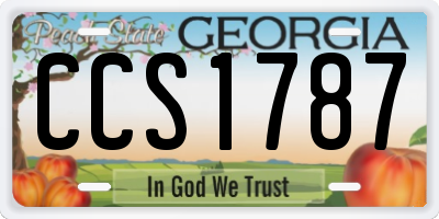 GA license plate CCS1787