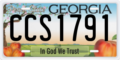 GA license plate CCS1791