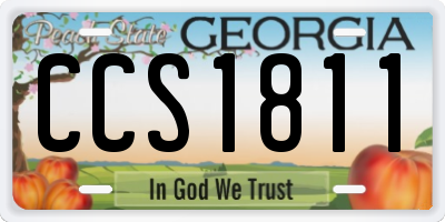 GA license plate CCS1811