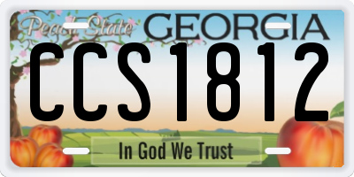 GA license plate CCS1812