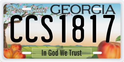 GA license plate CCS1817