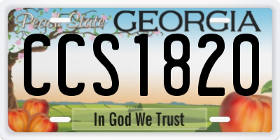 GA license plate CCS1820