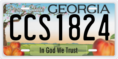GA license plate CCS1824