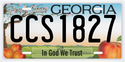 GA license plate CCS1827