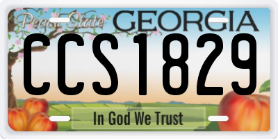 GA license plate CCS1829