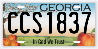 GA license plate CCS1837