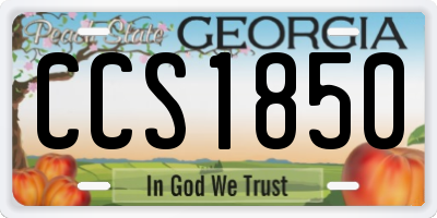 GA license plate CCS1850