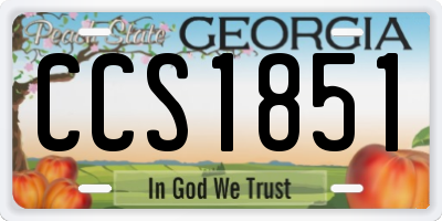 GA license plate CCS1851
