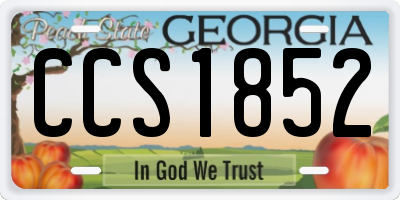 GA license plate CCS1852