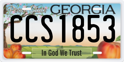 GA license plate CCS1853