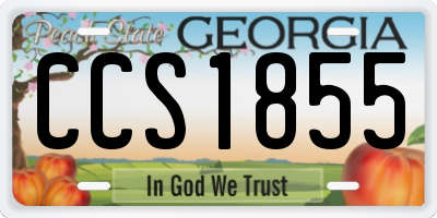 GA license plate CCS1855