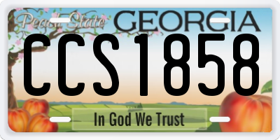 GA license plate CCS1858