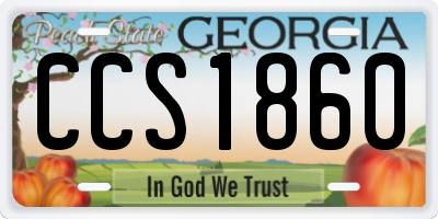 GA license plate CCS1860