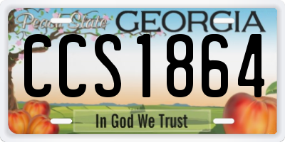 GA license plate CCS1864