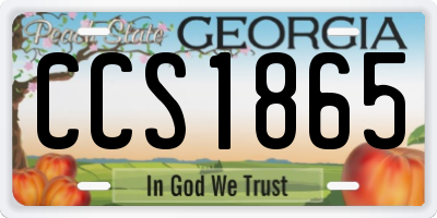GA license plate CCS1865