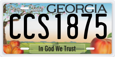 GA license plate CCS1875