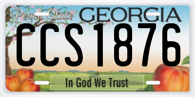 GA license plate CCS1876