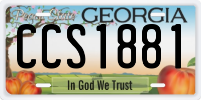 GA license plate CCS1881