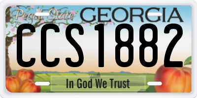 GA license plate CCS1882