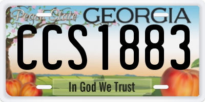 GA license plate CCS1883