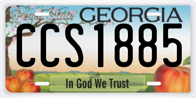 GA license plate CCS1885