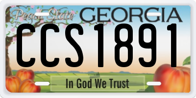 GA license plate CCS1891
